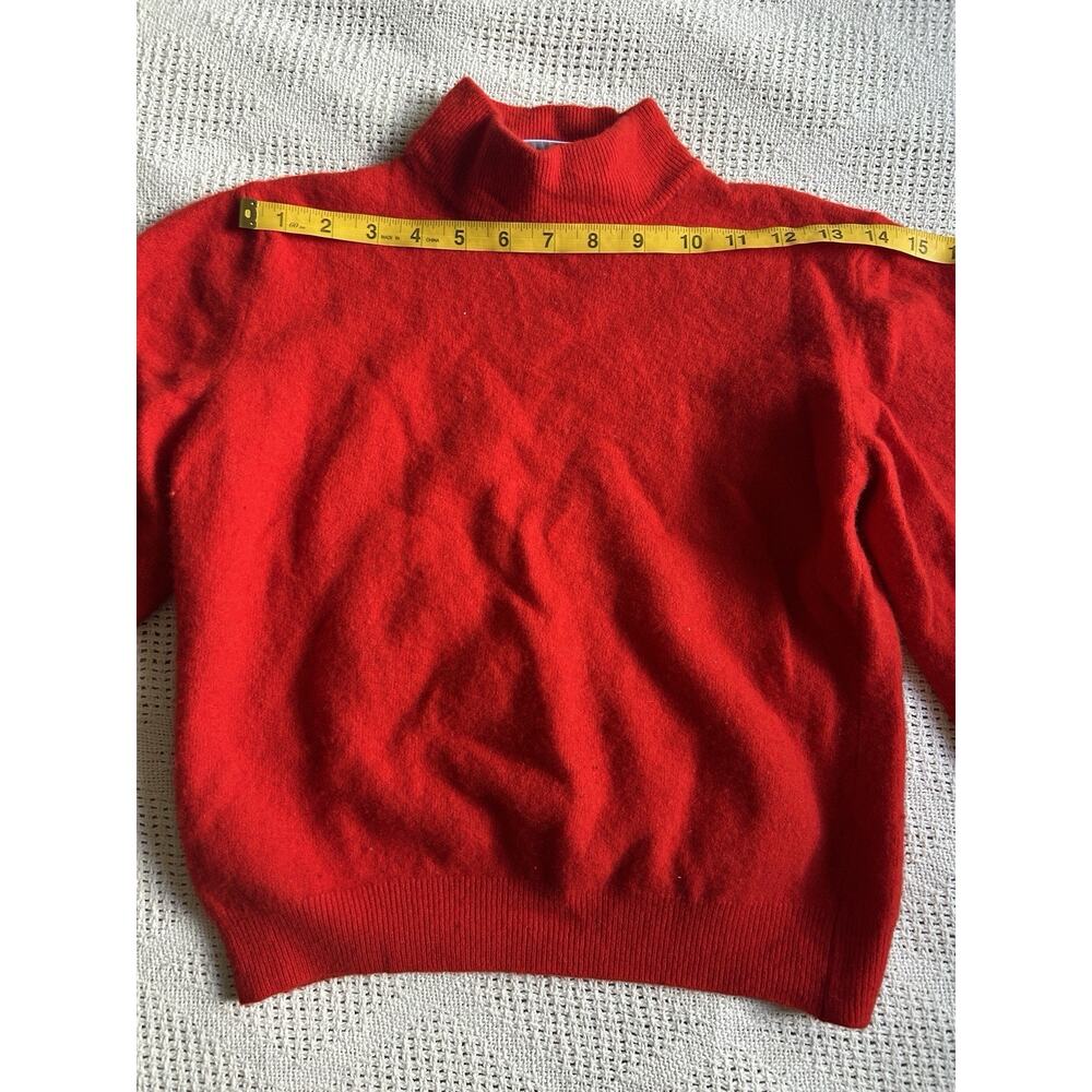 Carducci Red Mock Turtleneck Sweater Wool Angora Italy Small S - Picture 4 of 6